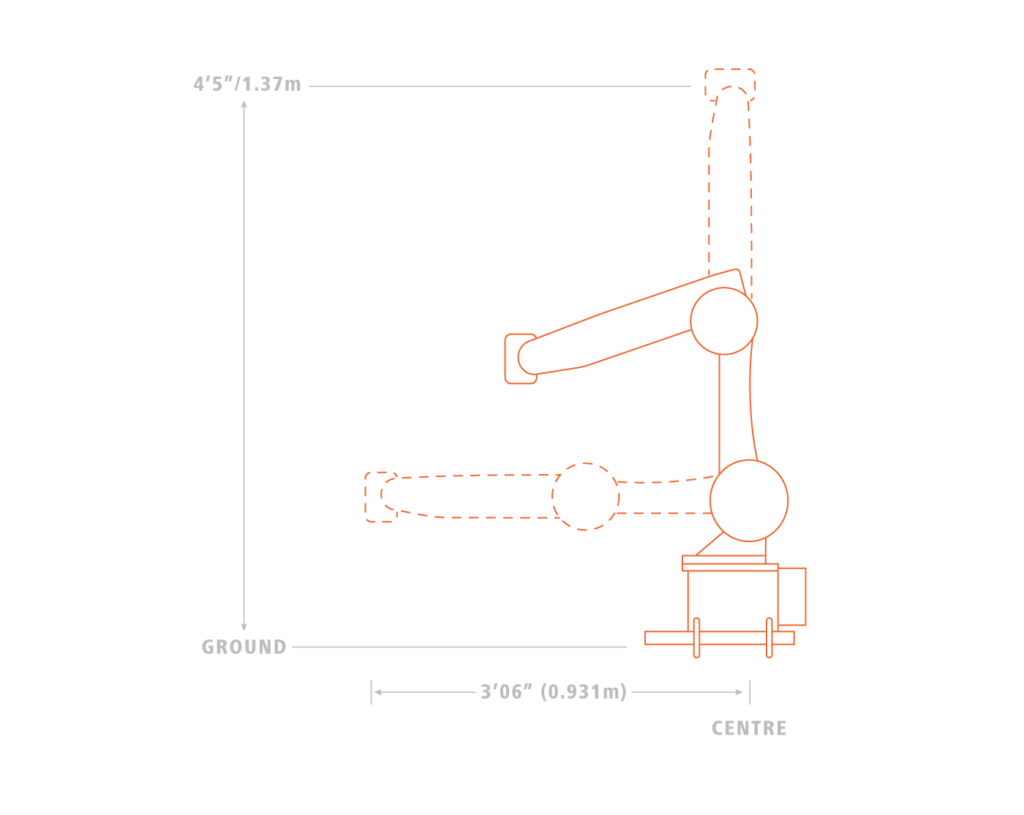 Bolt Mini Model Mover Robotic Motion Control Arm Dimensions Illustration